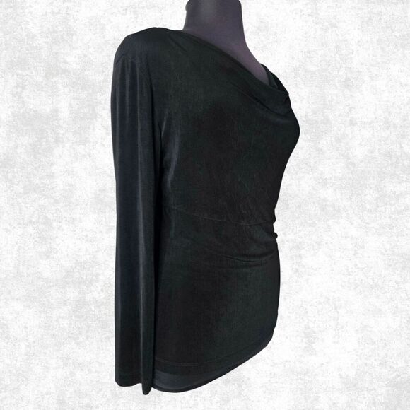 🔥 CHICO’S Travelers Black Cowl Neck Top – Size 3 (XL/16) - Picture 5 of 6